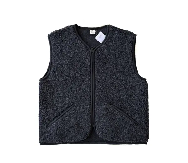 Alwero UNISEX Woll Weste POS deep black ultra light