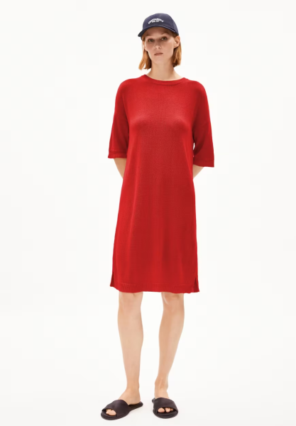 Armedangels Damen Kleid Linaa Lino coral blush