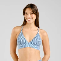 Dedicated Damen Bikini Top Alva Thin Stripe Majolica Blue