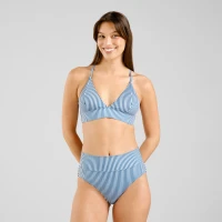 Dedicated Damen Bikini Top Alva Thin Stripe Majolica Blue