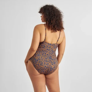 Dedicated Damen Badeanzug Klinte Leopard Light Brown