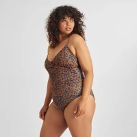 Dedicated Damen Badeanzug Klinte Leopard Light Brown