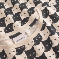 Dedicated Damen T-Shirt Visby Pepita Cats oat white