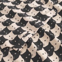 Dedicated Damen T-Shirt Visby Pepita Cats oat white