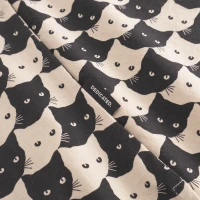 Dedicated Damen T-Shirt Visby Pepita Cats oat white