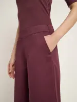 Lanius Damen Hose mit weitem Bein GOTS dark berry