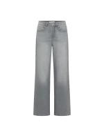 Lanius Damen Jeans High Waist Marlenejeans GOTS light grey denim