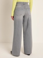 Lanius Damen Jeans High Waist Marlenejeans GOTS light grey denim