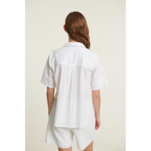 Basic Apparel Damen Bluse Adie SS Shirt Bright White