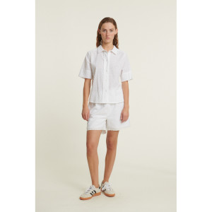 Basic Apparel Damen Bluse Adie SS Shirt Bright White