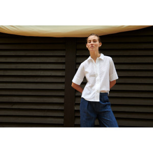 Basic Apparel Damen Bluse Adie SS Shirt Bright White