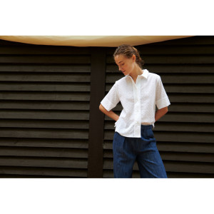 Basic Apparel Damen Bluse Adie SS Shirt Bright White