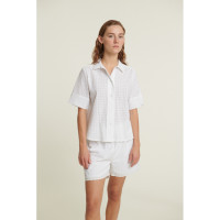 Basic Apparel Damen Bluse Adie SS Shirt Bright White