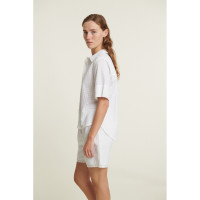 Basic Apparel Damen Bluse Adie SS Shirt Bright White