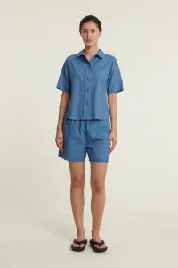 Basic Apparel Damen Bluse Adie SS Shirt Quiet Harbor