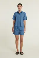 Basic Apparel Damen Bluse Adie SS Shirt Quiet Harbor
