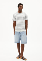 Armedangels Herren T-Shirt Maarkos Bold Stripes oatmilk-seagreen