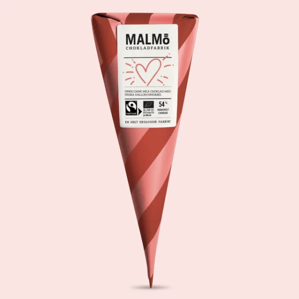 Malmö Schokolade Cones 90g KÄRLEK(LOVE) - Raspberry/dark chocolate
