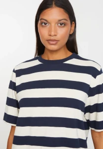 Recolution Damen T-Shirt Azolla stripes dark navy