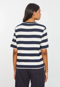 Recolution Damen T-Shirt Azolla stripes dark navy