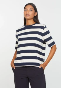 Recolution Damen T-Shirt Azolla stripes dark navy