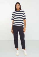 Recolution Damen T-Shirt Azolla stripes dark navy