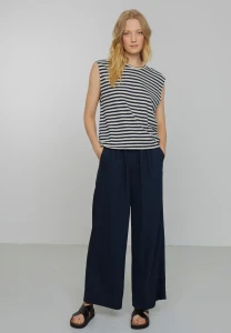 Recolution Damen T-Shirt Zinnia Stripes dark navy