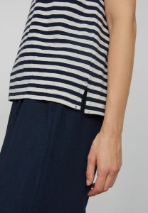 Recolution Damen T-Shirt Zinnia Stripes dark navy