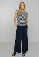 Recolution Damen T-Shirt Zinnia Stripes dark navy