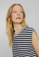 Recolution Damen T-Shirt Zinnia Stripes dark navy