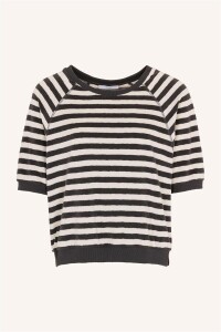 by bar Damen T-Shirt Neva Slub Stripe jet black
