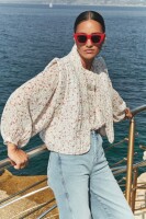 by bar Damen Jacke / Weste Isla little flower print