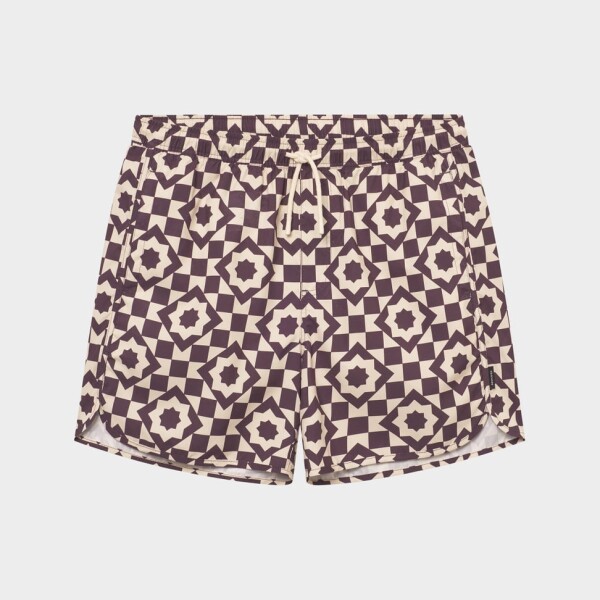 Dedicated Herren Swim Shorts Sandhamn Mosaic Star Plum Purple