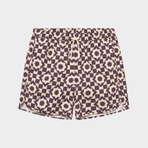 Dedicated Herren Swim Shorts Sandhamn Mosaic Star Plum...