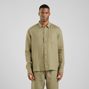 Dedicated Herren Hemd Rute Linen leaf green