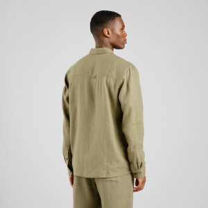 Dedicated Herren Hemd Rute Linen leaf green
