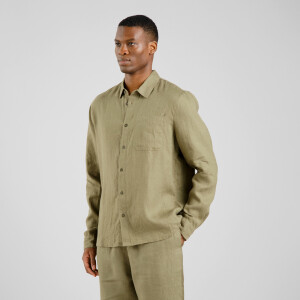 Dedicated Herren Hemd Rute Linen leaf green