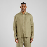 Dedicated Herren Hemd Rute Linen leaf green