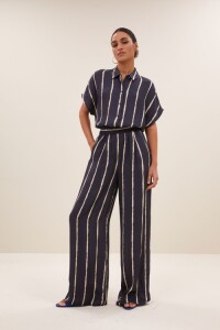 by bar Damen Hose Benji tie dye stripe blue