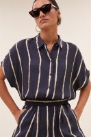 by bar Damen Hose Benji tie dye stripe blue