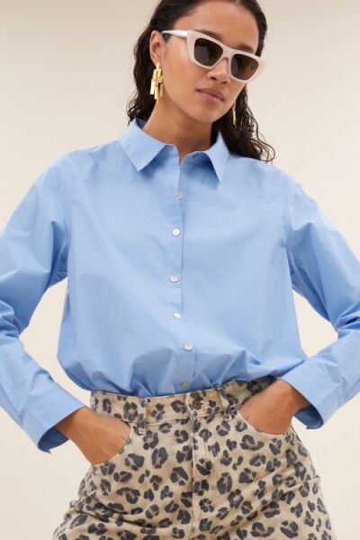 by bar Damen Bluse Joly poplin sky blue