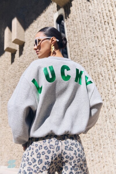 by bar Damen Sweater Bibi Lucky curve grey melee