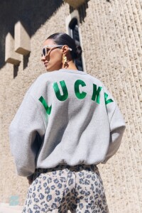 by bar Damen Sweater Bibi Lucky curve grey melee