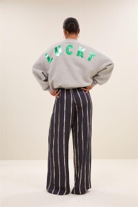 by bar Damen Sweater Bibi Lucky curve grey melee