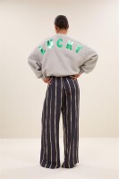 by bar Damen Sweater Bibi Lucky curve grey melee