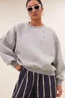 by bar Damen Sweater Bibi Lucky curve grey melee