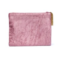 Phoenix Import Samtbeutel mit Reißverschluss rosa mit Lebensbaum