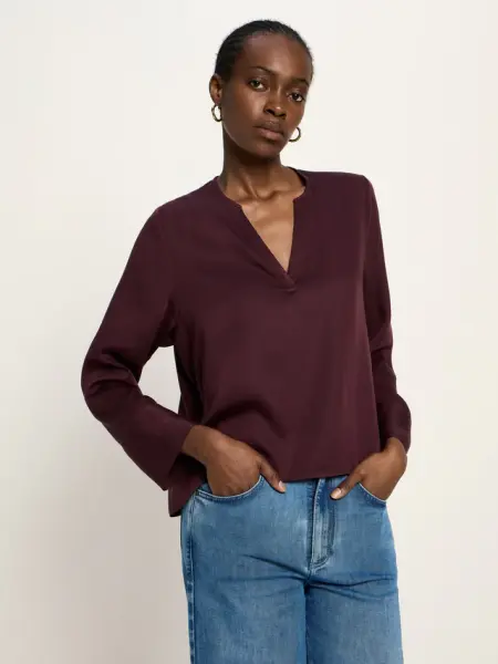 Lanius Damen Bluse aus Tencel™ bordeaux