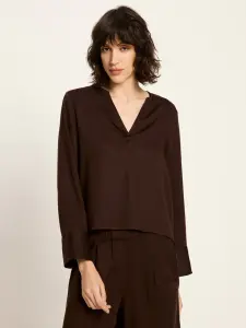 Lanius Damen Bluse aus Tencel™ dark brown
