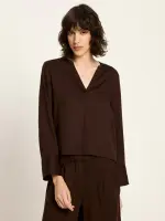 Lanius Damen Bluse aus Tencel™ dark brown